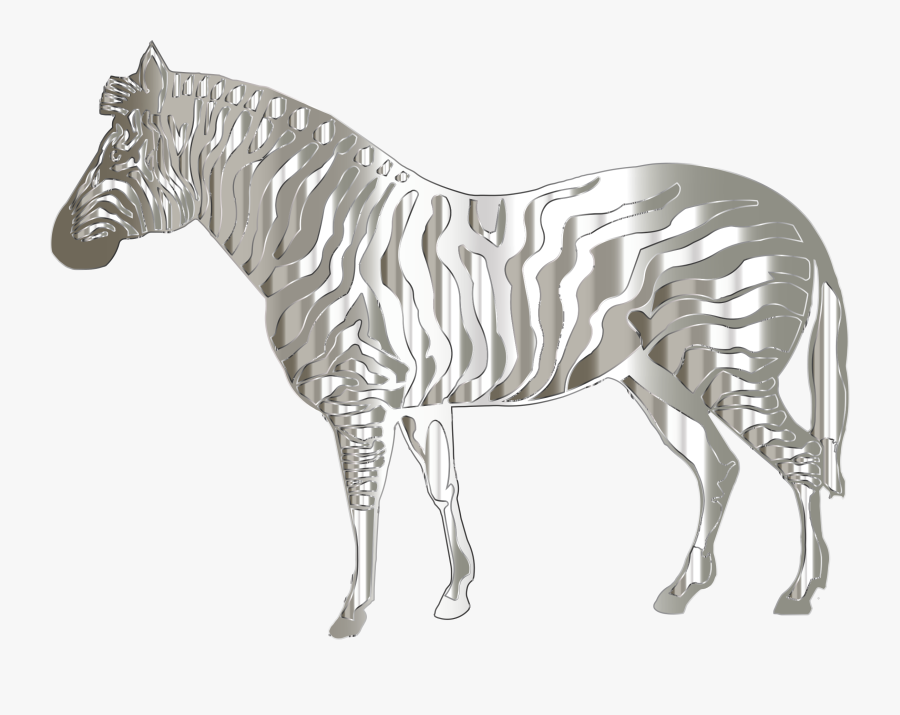 Mirrored Chrome Zebra Clip Arts - Horse, Transparent Clipart