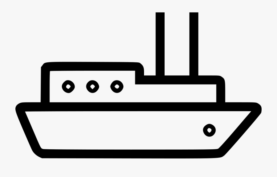Cruise Ship - Line Art, Transparent Clipart