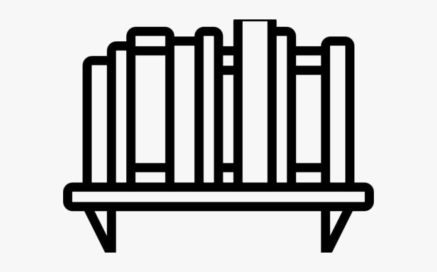 Bookcase Clipart Book Cupboard - Bookshelf Clipart Black And White, Transparent Clipart