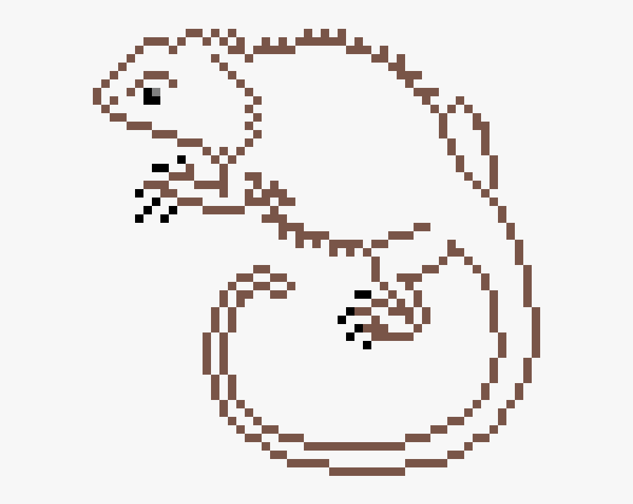 Pixel Art Bearded Dragon, Transparent Clipart