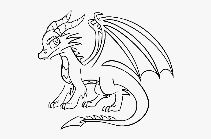 Cool Easy Drawings Of Dragons Fashionplaceface - Dragon Black And White Simple, Transparent Clipart