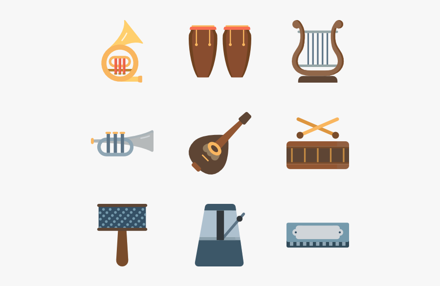 Color Musical Icons - Music Instrument Icon Png, Transparent Clipart