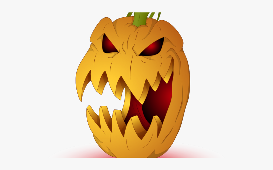 Spooky Halloween Clipart - Scary Jack O Lantern Clipart, Transparent Clipart