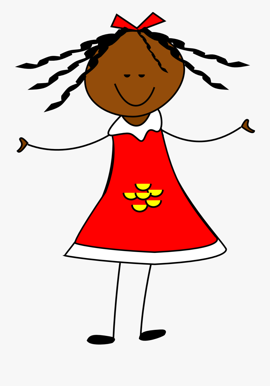 Red Dress Girl Clipart, Transparent Clipart