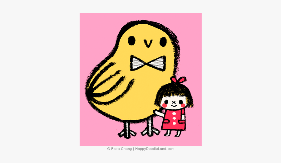 Big Bird And Girl © Flora Chang, Transparent Clipart
