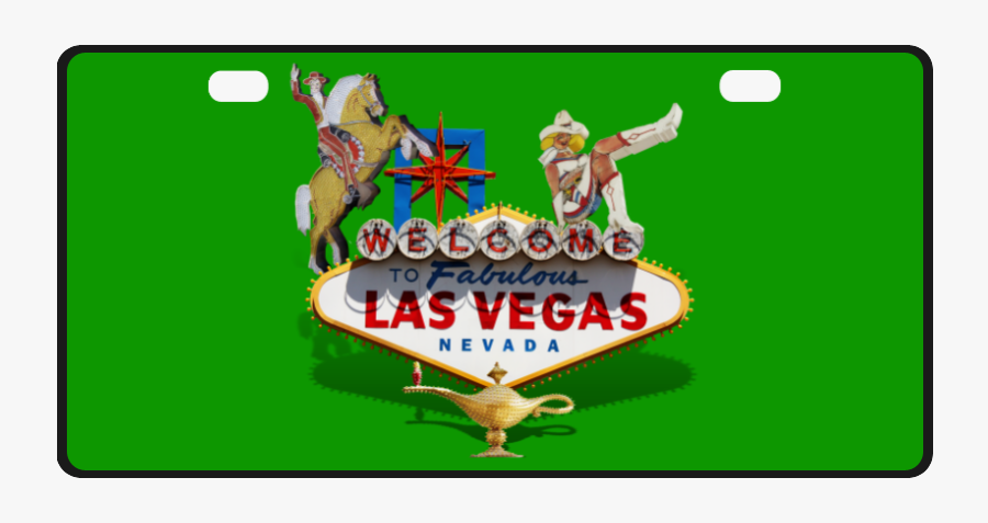 Las Vegas Welcome Sign License Plate, Transparent Clipart