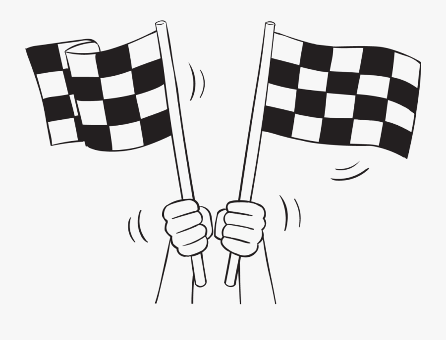 Two Flags Waving Depicting The Unofficial Start, Transparent Clipart
