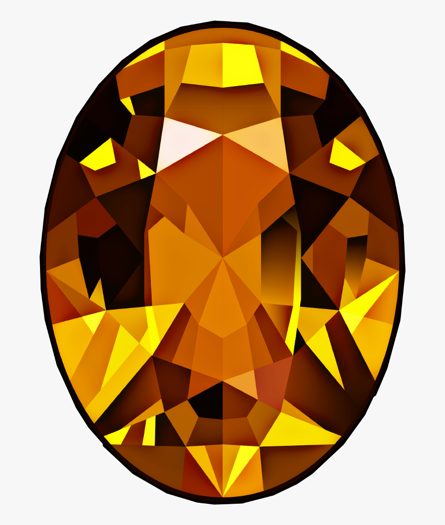 #diamond #stone #gem #jewel #yellow, Transparent Clipart
