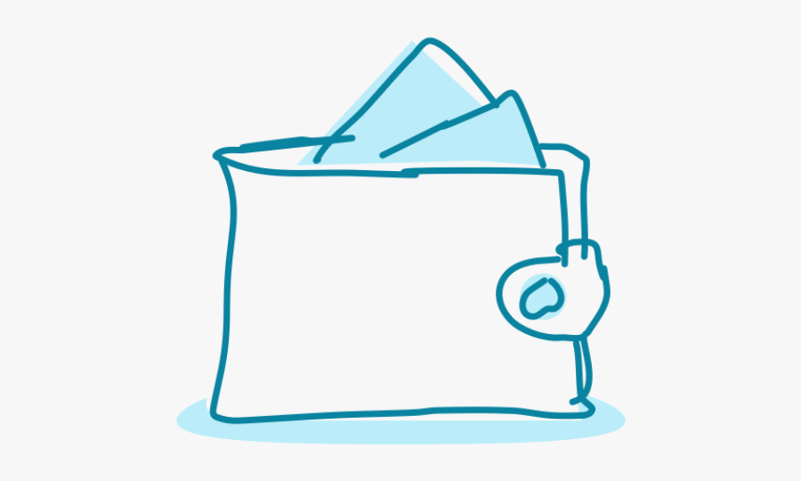 A Drawing Of A Wallet With Some Notes In It, Transparent Clipart