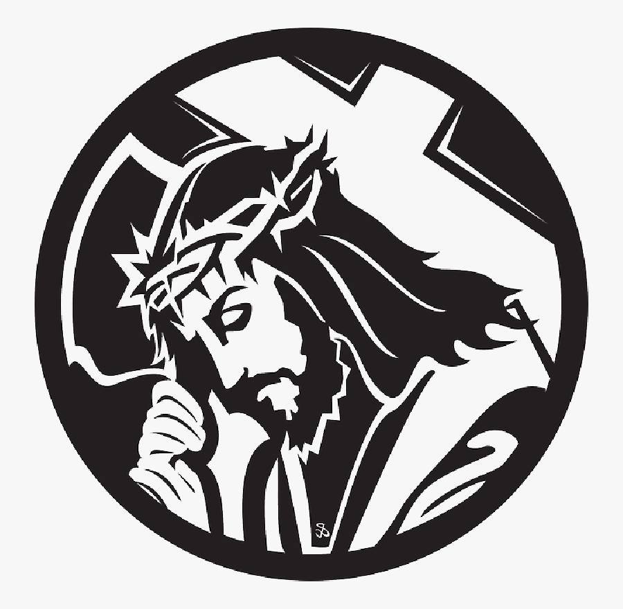Cross, Christian, Religion, Crown, Christ, Jesus, Faith - Black Nazarene Black And White, Transparent Clipart