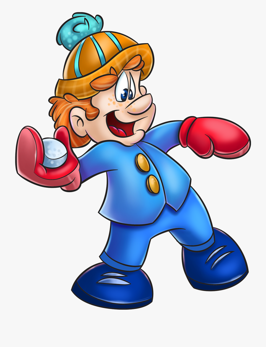 Boy Throwing A Snowball, Transparent Clipart