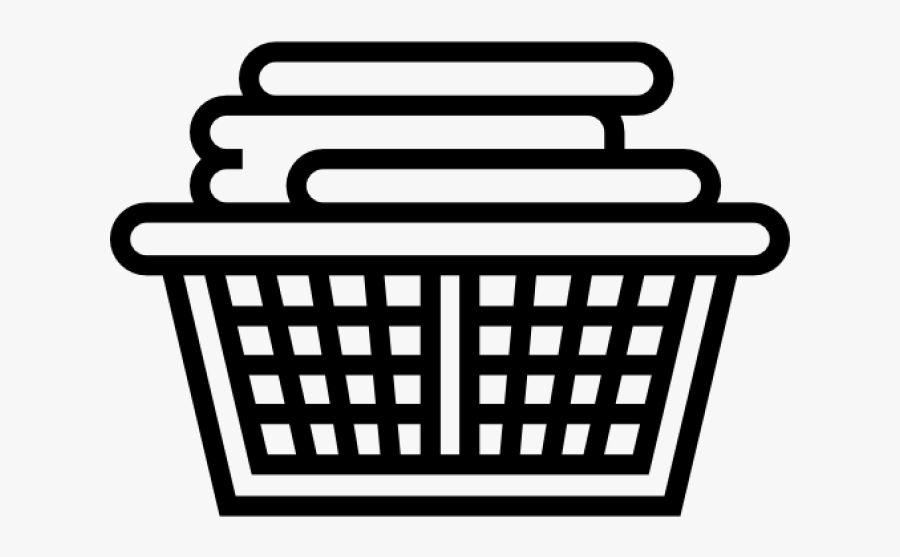 Laundry Basket Clipart Black And White, Transparent Clipart