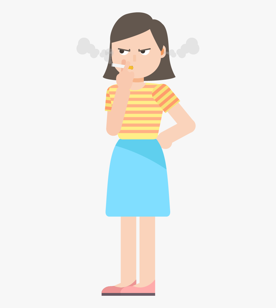 Smoking Girl - Illustration, Transparent Clipart