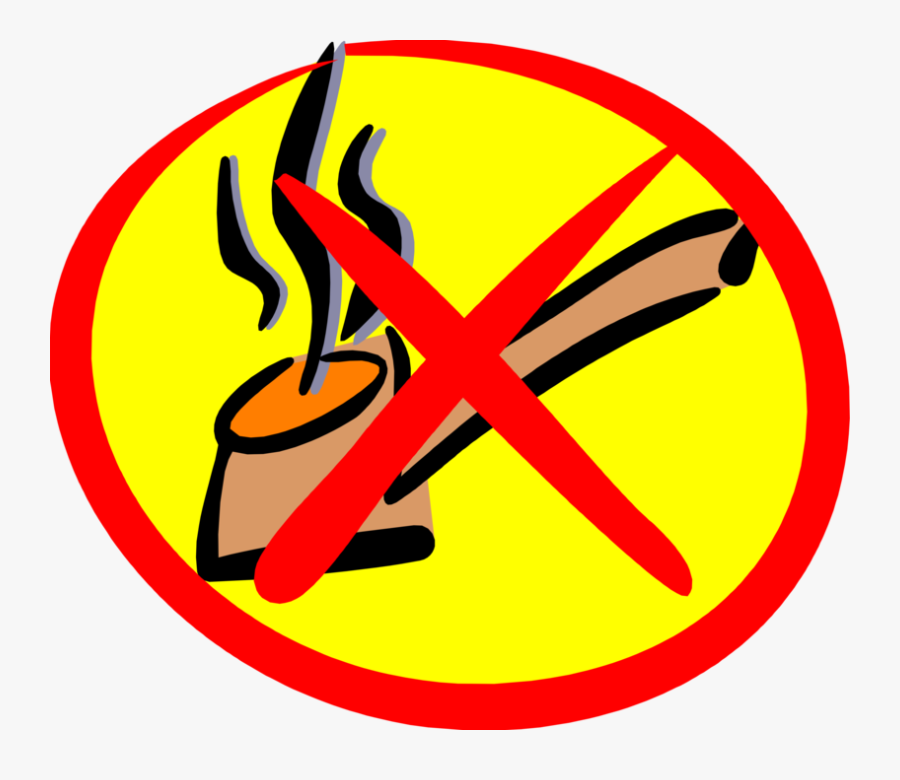 Vector Illustration Of No Smoking Or Tobacco Cigarette - Circle, Transparent Clipart