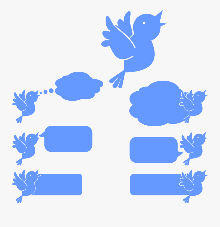 Social Media Blue Bird Icons Clip Arts - Icon, Transparent Clipart