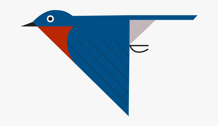 Eastern Bluebird Illustration - Charley Harper Bluebird, Transparent Clipart