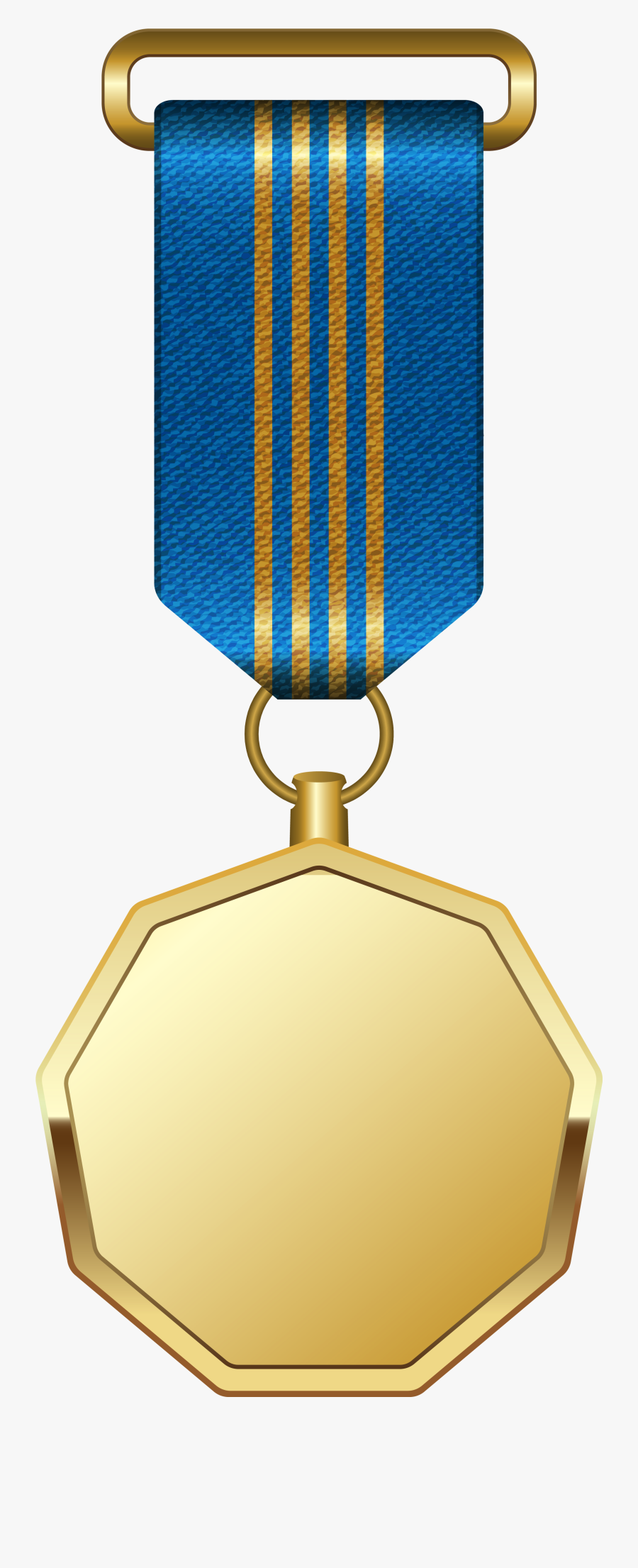 Gold Medal With Blue Ribbon Png Clipart Picture - Medal Png, Transparent Clipart