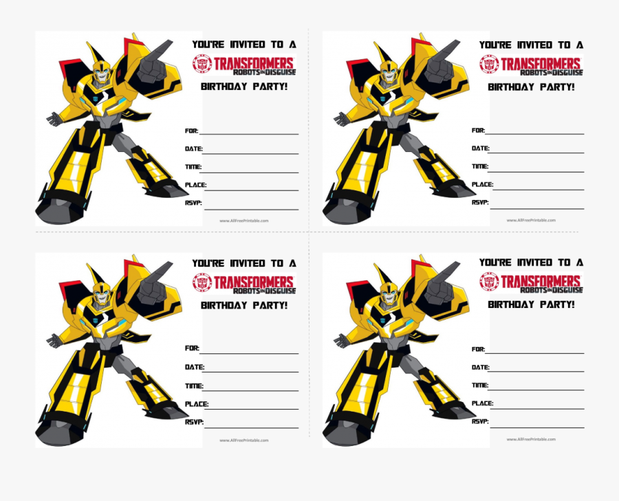 Large Size Of Transformers Happy Birthday Card Ticket - Free Printable Transformers Birthday Invitations, Transparent Clipart