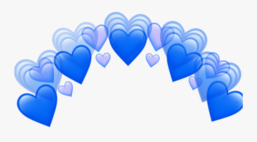 Heart Tumblr Blue Purple Hearts Crown Png Transparent, Transparent Clipart