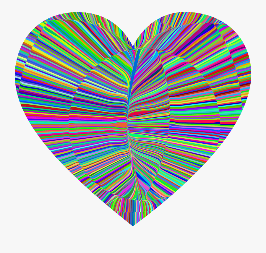 Psychedelic Folds Heart Clip Arts - Psychedelic Background, Transparent Clipart