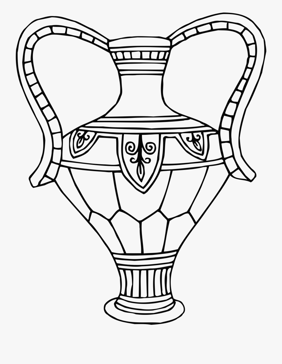 Vase 12 Line Drawing Clip Arts - Drawing On Vase, Transparent Clipart