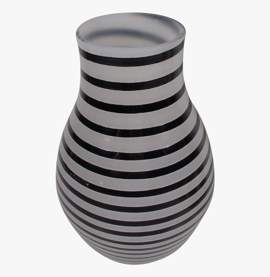 Clip Art Black And White Vase - Kosta Boda Striped Vase, Transparent Clipart