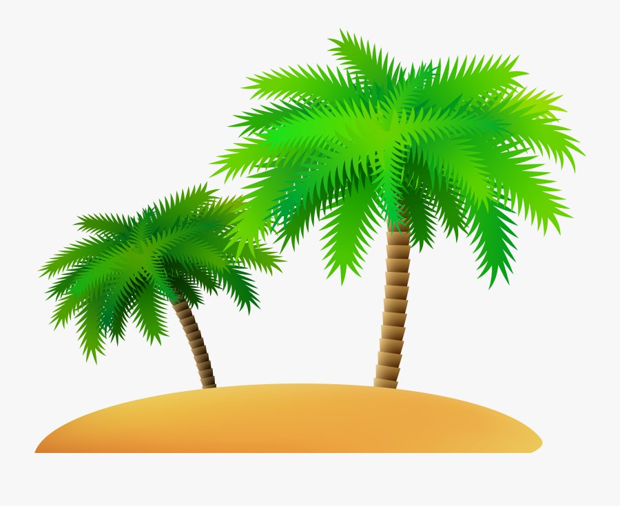 Palms And Island Png Clip Art Image, Transparent Clipart