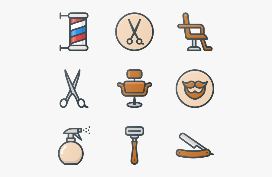 Barber Shop - ايقونات حلاقة, Transparent Clipart