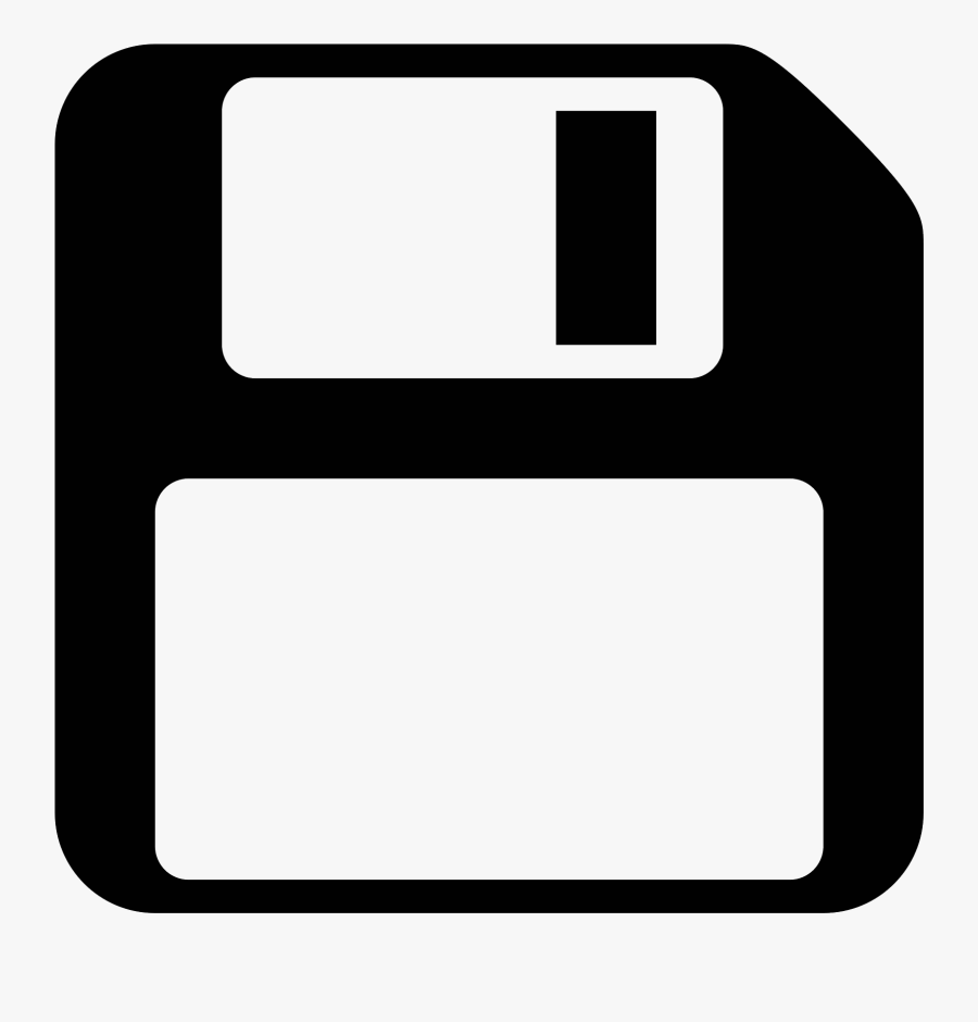 Save Icon Black And White, Transparent Clipart