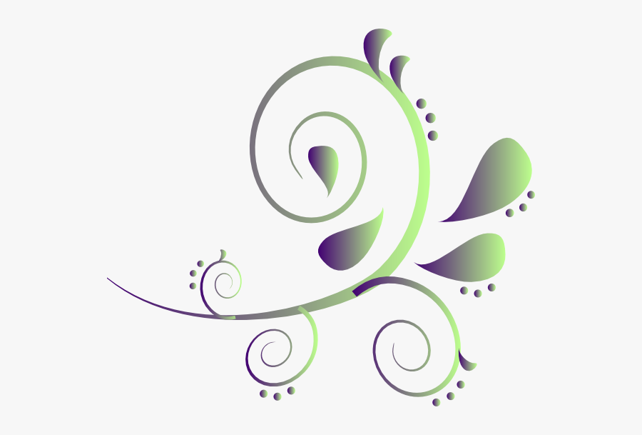 Purple To Green Paisley Svg Clip Arts - Dark Blue Flowers Png, Transparent Clipart