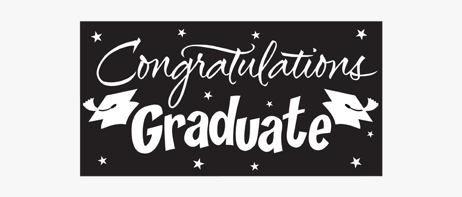 Congrats Graduate Black And White, Transparent Clipart