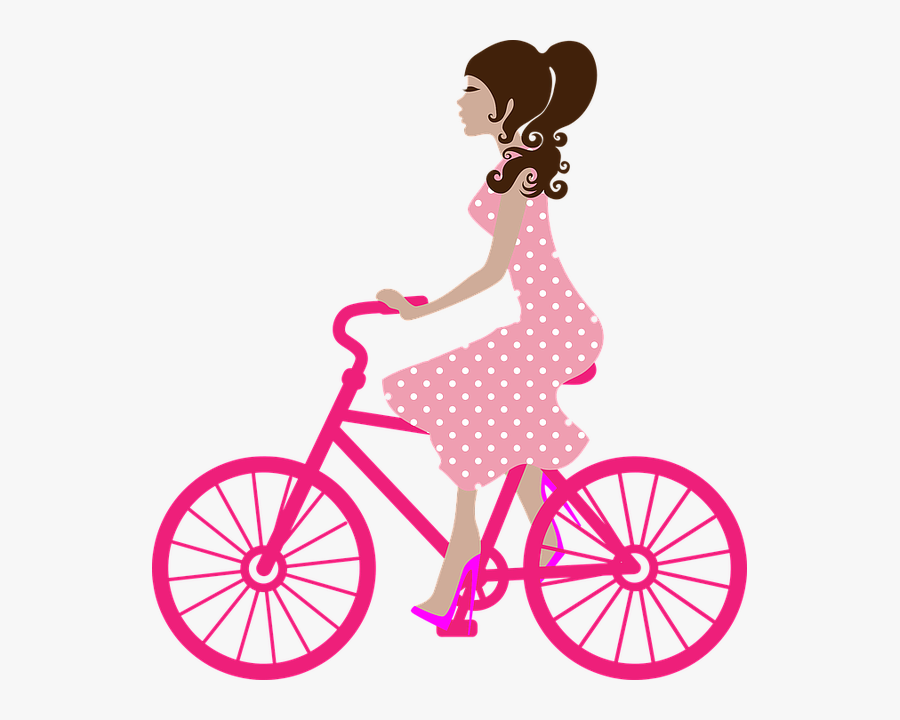 Girl On Bike Png, Transparent Clipart