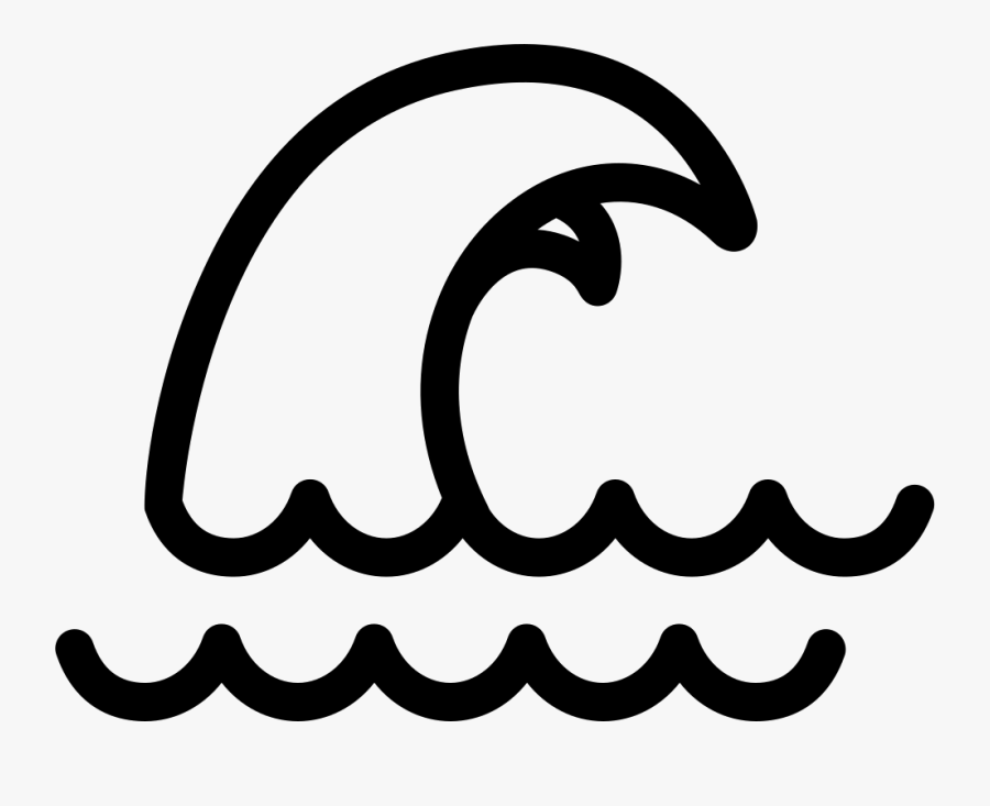 Svg Icon Free - Sea Wave Vector Black, Transparent Clipart