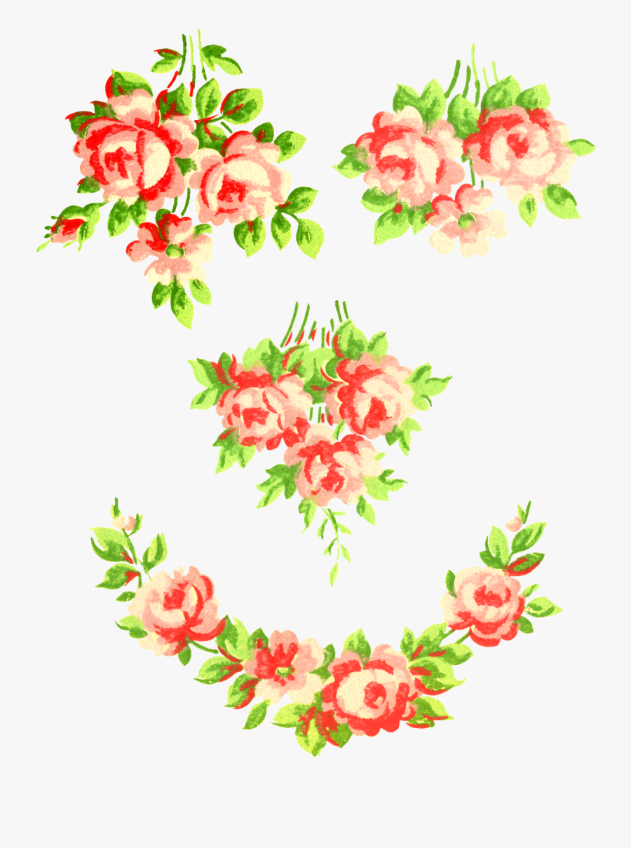 Romantic Pink Flower Border Png Pic - Garden Roses, Transparent Clipart