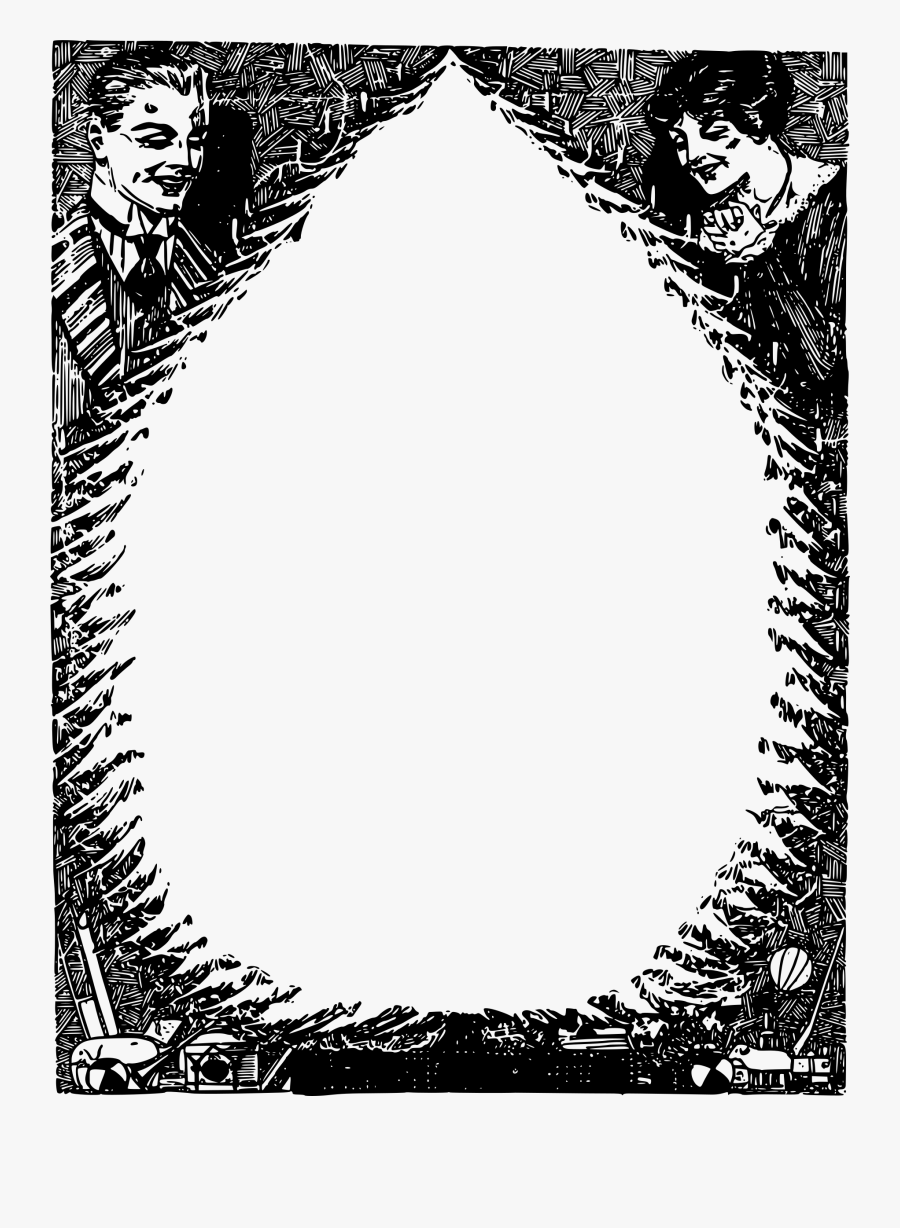 Christmas Tree Couple - Illustration, Transparent Clipart