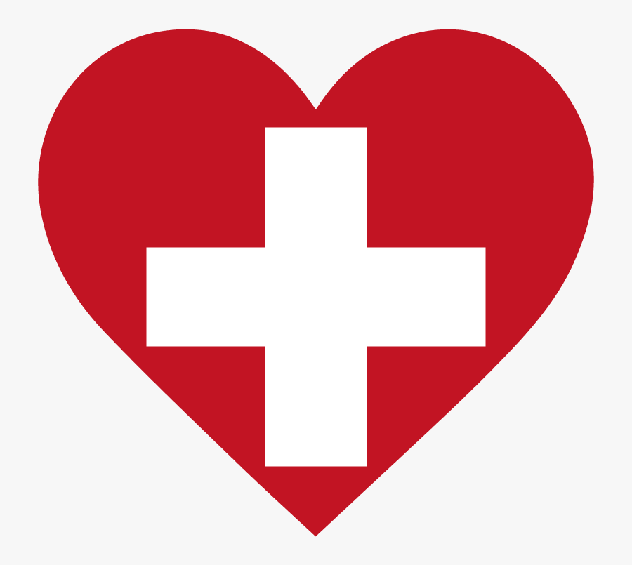 Plus Heart - Emergency First Aid Sign, Transparent Clipart