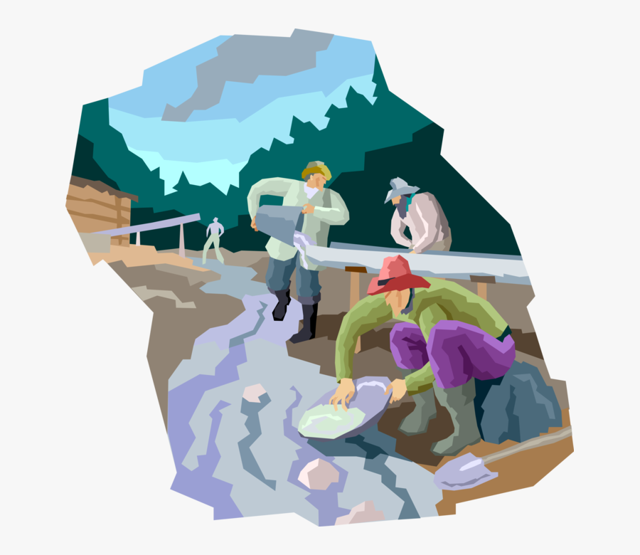 Vector Illustration Of California Gold Rush Gold Prospector - Vetor Garimpeiro Png, Transparent Clipart
