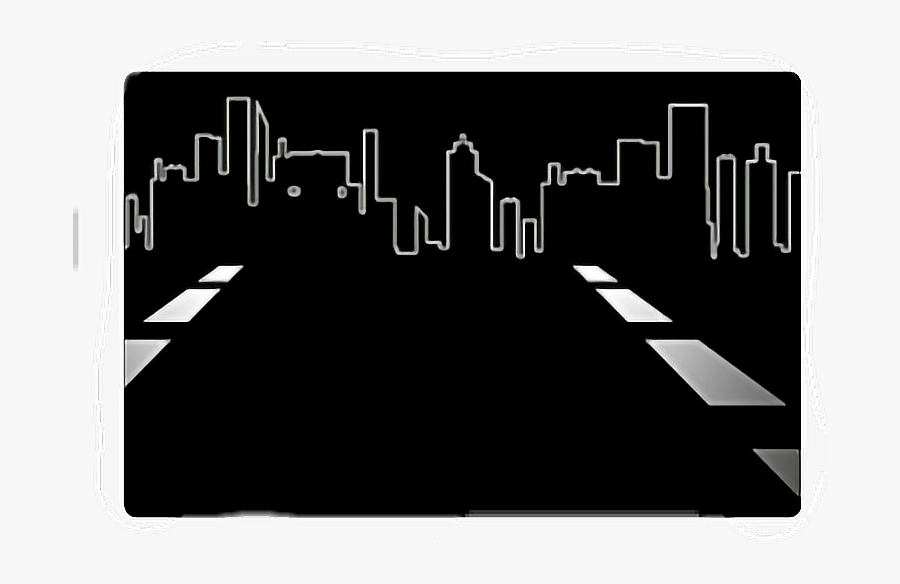 #outline #blackandwhite #background #road #city #skyline - Skyline, Transparent Clipart