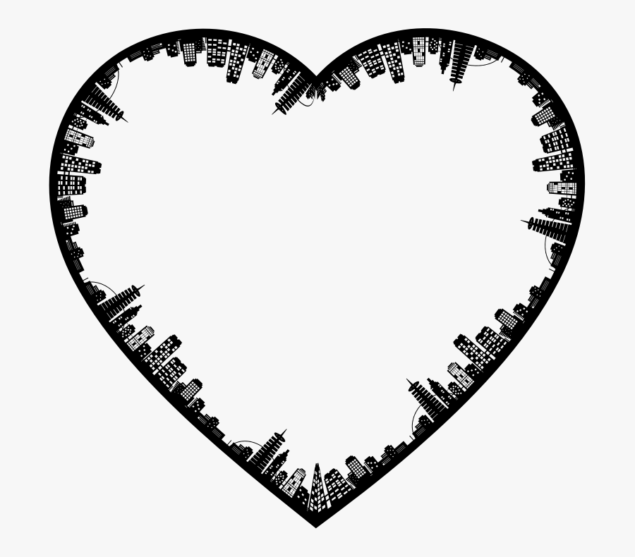 Heart Skyline, Transparent Clipart