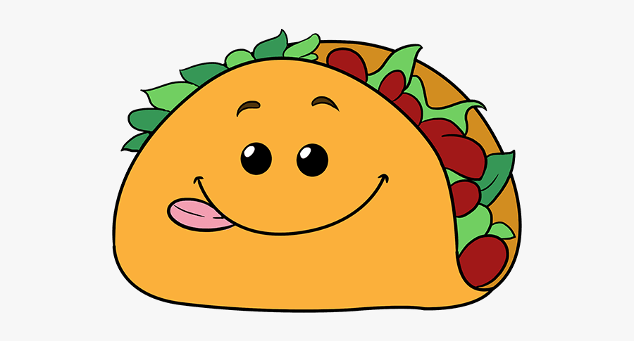 How To Draw Funny Taco - Taco Drawing Step By Step, Transparent Clipart