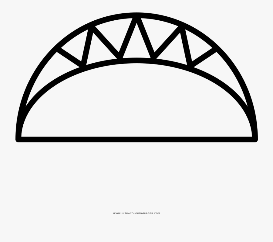 Taco Coloring Page - Line Art, Transparent Clipart