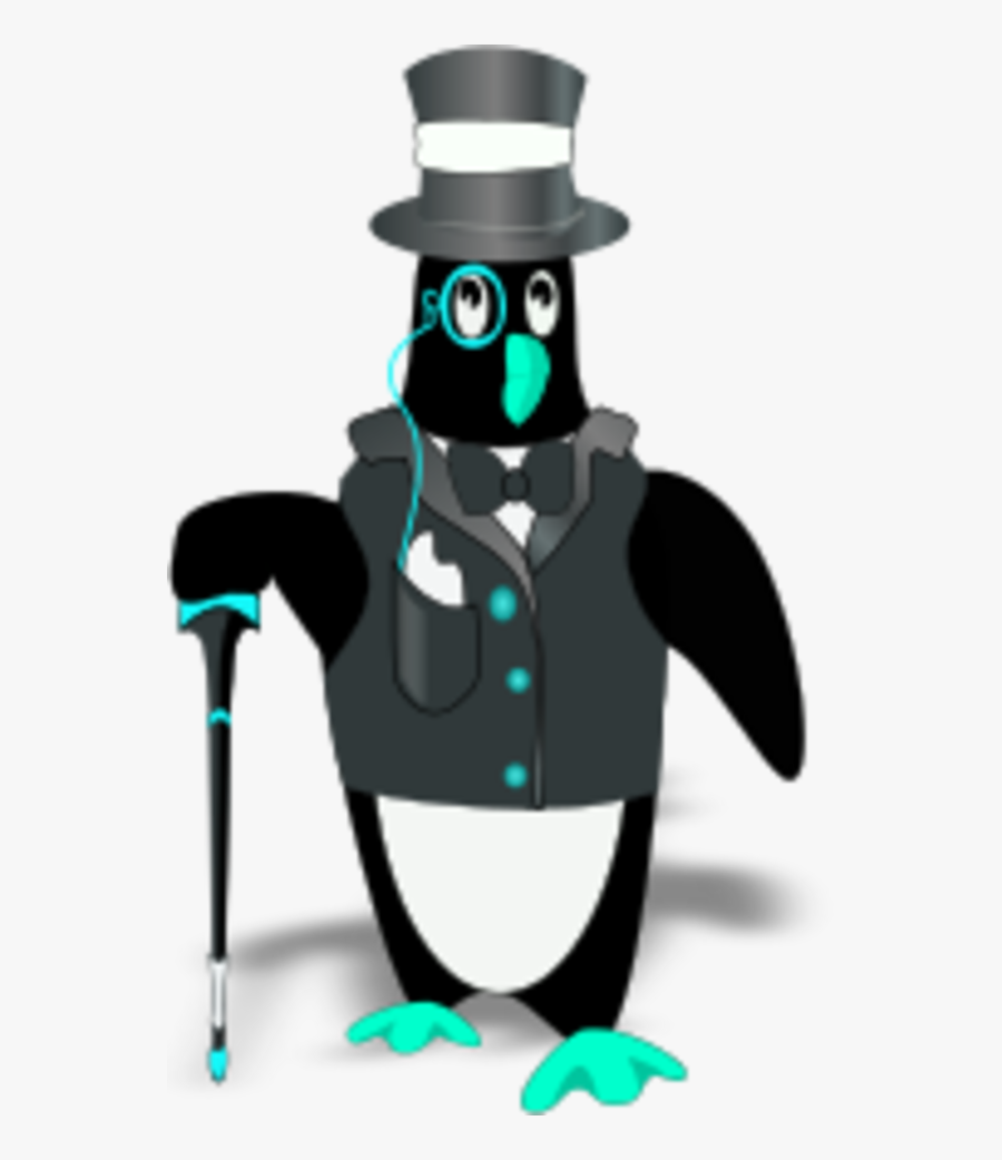 Penguin Wearing Tux - Wealthy Penguins, Transparent Clipart