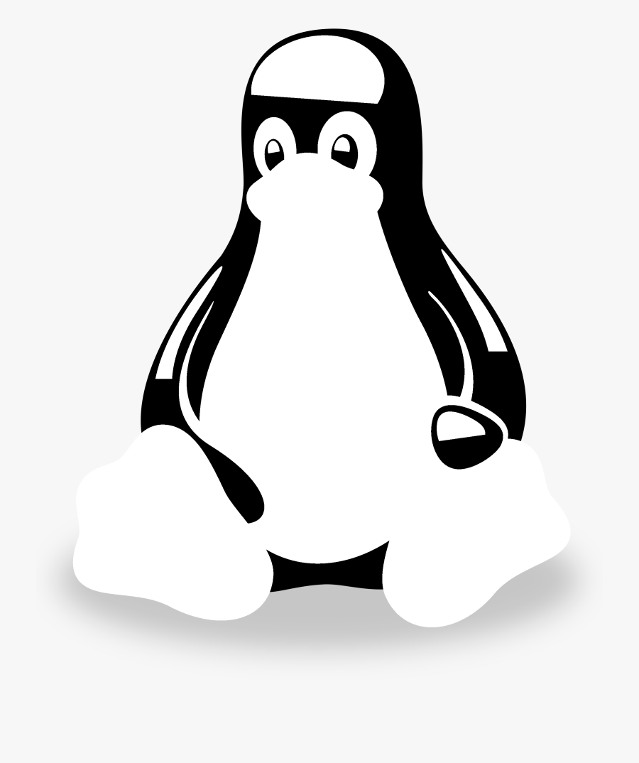 Tux Logo Black And White - Linux Logo White, Transparent Clipart