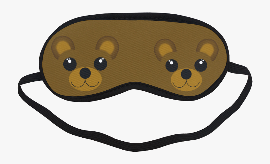 Kawaii Brown Bear Sleeping Mask By Gravityx9 At Artsadd - Clipart Sleeping Mask Transparent, Transparent Clipart
