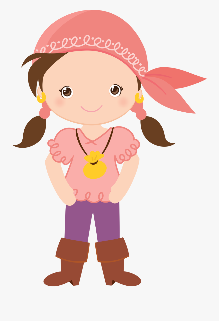 Girl Pirate Clip Art, Transparent Clipart