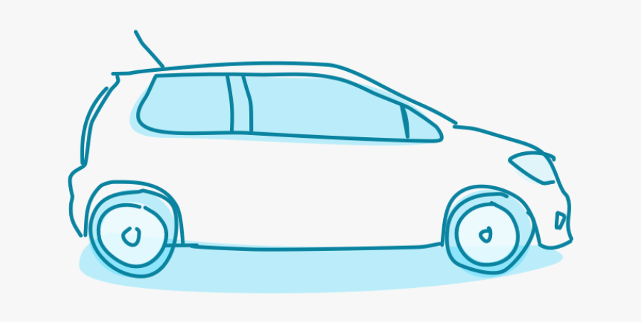 A Drawing Of A Generic Four Seat Car - City Car, Transparent Clipart