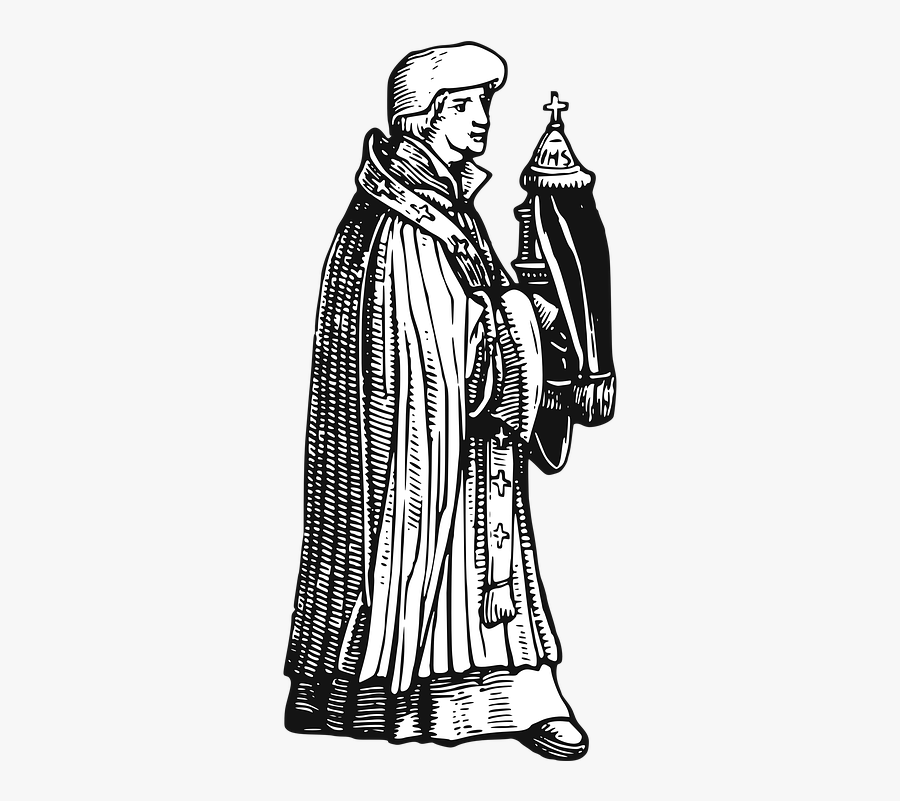 Drawing Middle Ages Bishop, Transparent Clipart