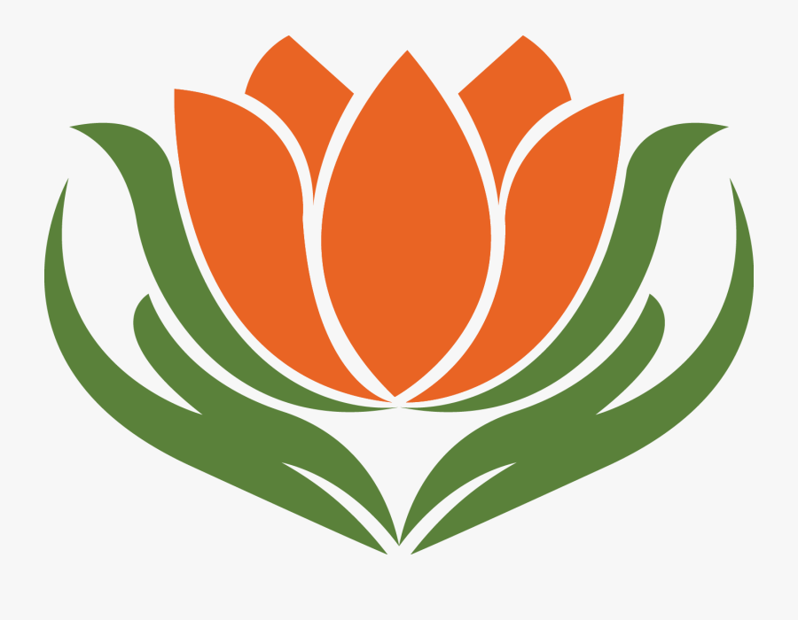 Lotus With Hands Logo, Transparent Clipart