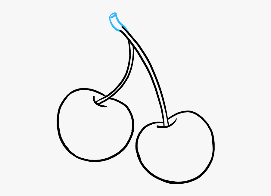 How To Draw Cherries - Line Art, Transparent Clipart