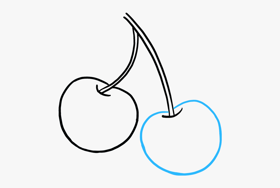 How To Draw Cherries - Line Art, Transparent Clipart